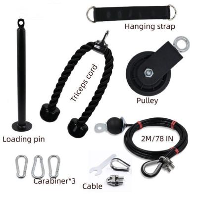 China Adjust Indoor/Gym DIY Fitness Gantry Accessories Biceps Triceps Muscle handle Lat Pull Down Pulley System set for sale