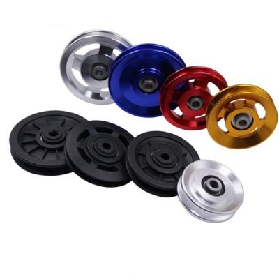 China Size reduction Pulley Gym Aluminium Alloy Accessories for Fitness Lifting pulley Cable Machine Workout Mute M8 Single Wheel Loadin for sale