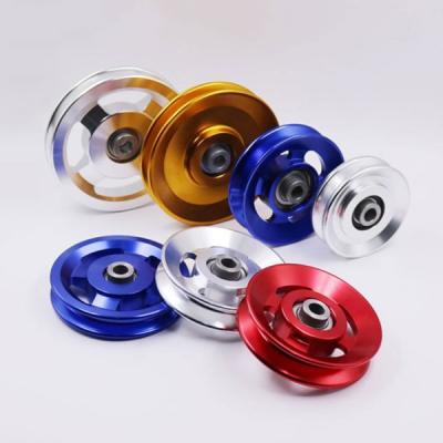 China Size reduction OD 70 73 75 88 95 110 115 140mm Fitness Equipment Accessories Aluminium Wheel Pulley System Gym Pulley for sale