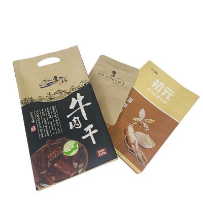 China 2023 Factory Goods Moisture Proof Kraft Paper Food Custom Printing Paper Bag Top Prices With Window Wholesale for sale