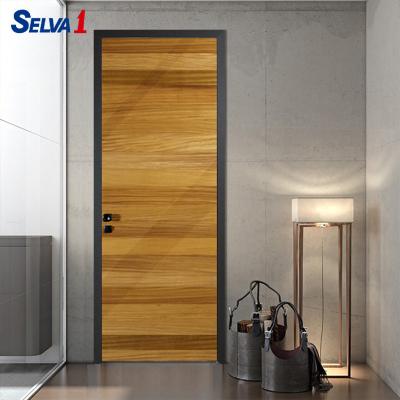 China Decoration Flush Cross Grain Afromosia Wood Door For Room for sale