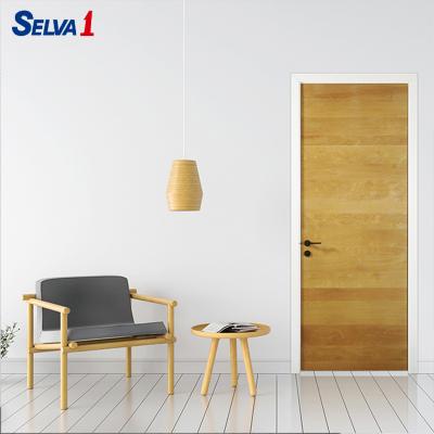 China High Quality Natural Knot 45mm Thick Solid Core Veneer Decoration Simple Design Wooden Flush Doors for Office and Home Room for sale