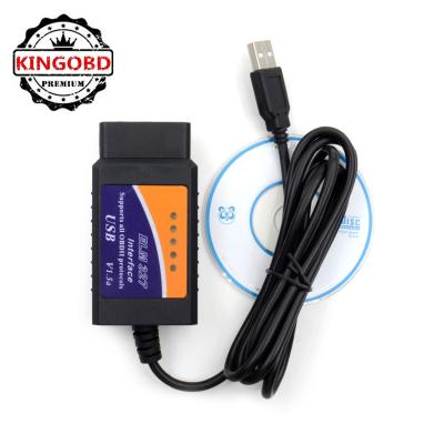 China For Most Cars OBD2 Scanner ELM327 USB FTDI FT232RL Chip OBD 2 Code Reader For PC EML 327 V1.5 V2.1 ODB2 Interface Car Diagnostic Tool for sale