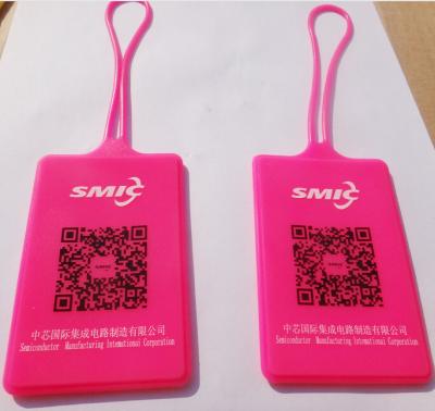 China Customized Silicone Tag / Silicone Card Holder / Silicone Cover With Print Bar Code for sale