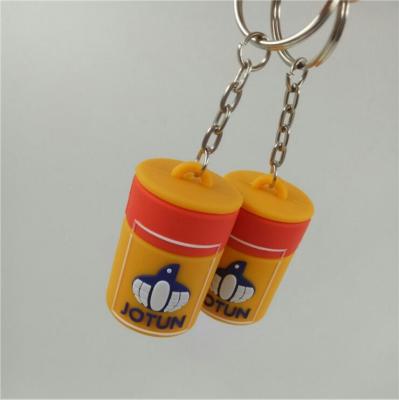 China Personalized Drink Water Bottle Shaped Silicone Rubber PVC Keychains / Key Holders for sale