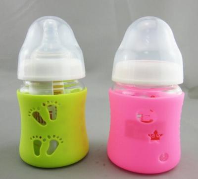 China Heat Resistant Footprint Stars Design Silicone Feeding Bottle Cover Silicone Cup Lid For Glass Accessories for sale