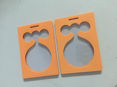 China High Quality Orange Soft PVC Name Card Pouch With Clear PVC Insert For Exhibition Card Tag for sale