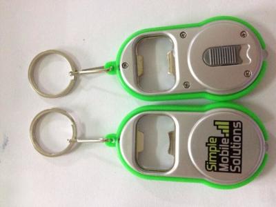 China Multi-function Simple Mobile Solutions Mini Bottle Opener Led Flashlight Keychain For Advertising Gift for sale