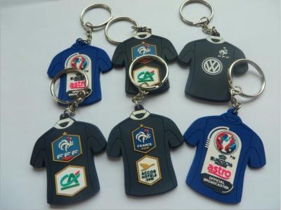 China Custom 2d/3d Football Team Sportswear Shape Soft PVC Keychain For Euro 2016 Official Broadcast Gift for sale