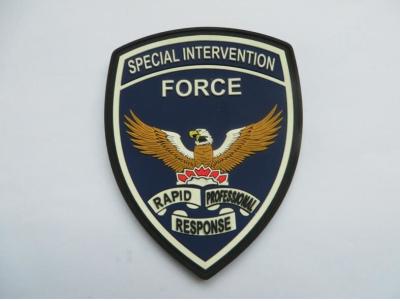 China High Quality 2D Embossed Logo Soft PVC Patches With Eagle Logo Special Intervention Force For Uniform Decoration for sale