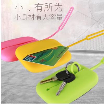 China High Quality Candy Color Silicone Wallet For Keys And Card Holder Wrap On The Shouldbag , Size 10*7CM for sale