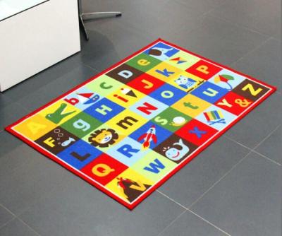 China Custom Comfortable Children Educational Play Mat Nylon Mat With Printing Numbers , Cartoons , Country Roads , Balls for sale