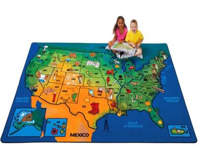 China Factory Wholesale Baby Nylon Play Mat With World Map Printed For Baby Education Care , Size 100*100 CM for sale