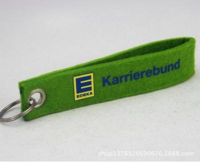 China High Quality Green EDEKA Fabric Felt Material Keychains, Accept Custom Size And Logo, Best Promotion Advertising Gift for sale