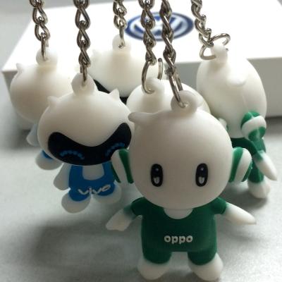 China Cool Opp Vivo 3d Toy Rubber PVC Keychains Key Holder, Pack With Nice Plastic Case, For Advertising Gift for sale