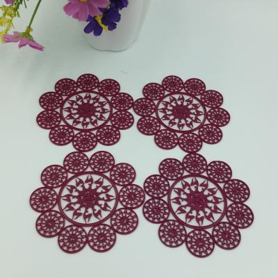 China La tabla elegante Placemat, diseño floral del práctico de costa del PVC de la goma de silicona del hueco del rojo purpurino consiste en ciervos, acepta Paypal en venta