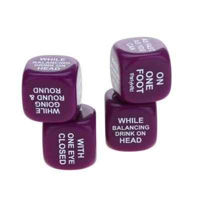 China Funny 25MM Acrylic Joke Dice With Custom Printing Six Side,Cheap Wholesale Price, For Game And Homework Jokes for sale