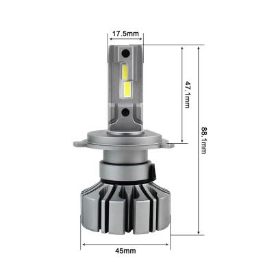 China LANSEKO car high brightness 6000LM fanless headlight led headlight H4 H13 9007 9904 30W high power auto lighting system for sale