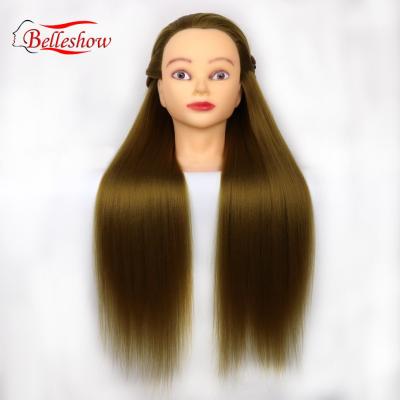 China Hair Cut Hot Sale Training Head With Long Thick Hairs Practice Makeup Hairstyle Mannequin Dolls Styling Maniqui Yaki Straight Hair for sale