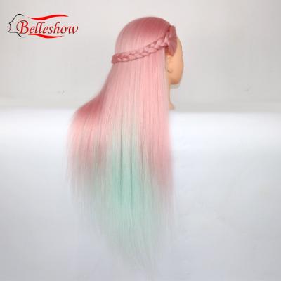 China Hot Selling Synthetic Wave Long Straight Hair Mannequins Female Head, High Quality Salon Hairdresser Mannequin Head, Training And Styling Head for sale