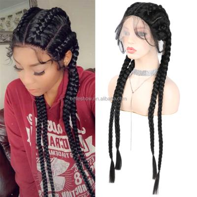 China Box Braids Wig 32 Inch Lace Front Wigs For Black Women Braided Braid Wig Glueless T27 613 Inch Lace With Baby Hair Cheap Synthetic Lace Front Wig Box for sale