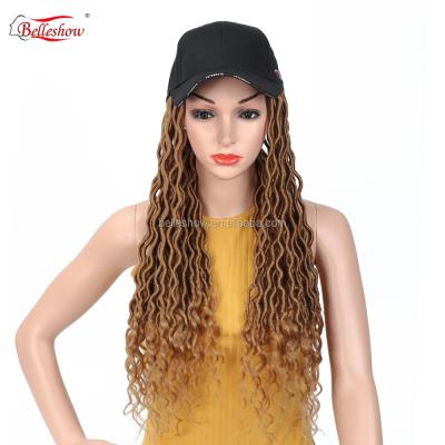 China Wholesale hot sale crochet braid hair faux locs curly with curly ends wavy faux locs crochet black goddess faux locs basketball hat for sale