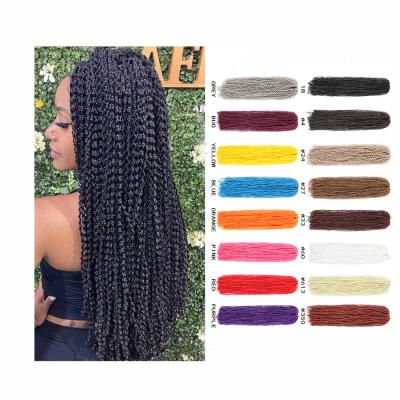 China Silky Straight Wave High Heat Synthetic Zizi Crochet Braids 28 Strands Black Pink Purple Box Braids Hair Extension Pink Zizi Box Braids for sale