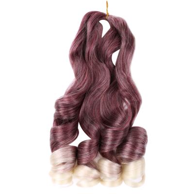 China hot sale synthetic hair U-tip hair bulk crochet deep loop braids 150g spiral curly hair ombre color curly braiding hair for sale