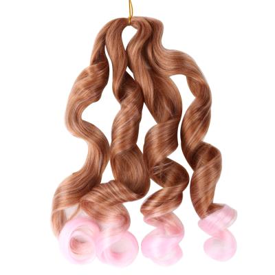 China hot sale U-tip hair synthetic bulk crochet hair deep loop braids wavy braiding hair 150g for sale