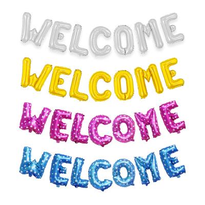 China 16 Inch WELCOME Letter Balloons Party Decoration Set WELCOME Alphabet Foil Balloons For Wedding Birthday Party Decoration Globos Wholesale for sale