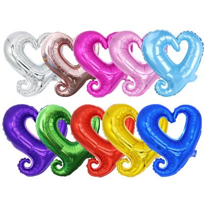 China Party Decoration 18 Inch Pure Color Hook Shape Foil Balloon For Birthday Wedding Valentine Love Balloon Party Decoration Globos Wholesale for sale