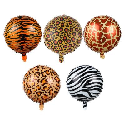 China Amazon Hot Selling Party Decoration 18 Inch Animal Print Square Round Foil Balloons Kids Birthday Wedding Party Decoration Foil Globos for sale