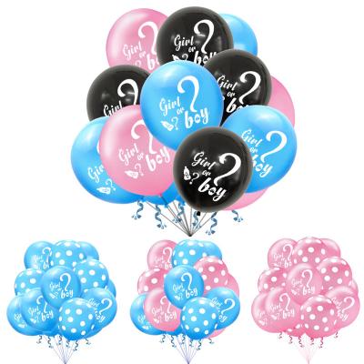 China Party Decoration High Quality 12Inch Girl Or Boy Printed Polka Dot Latex Balloon Set Gender Reveal Themed Baby Shower Party Decoration Balloons for sale