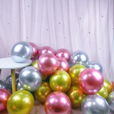 China 10 Inch Metal Chrome Latex Balloon Gold Pink Green Gold Party Decoration Good Quality For Birthday Wedding Party Factory Price Balloon Wholesale for sale