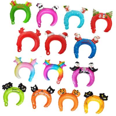 China Hot Sale Party Decoration Bat Pumpkin Spider Headband Hair Accessories Foil Balloons For Kids Christmas Halloween Toy Balloons Wholesale for sale