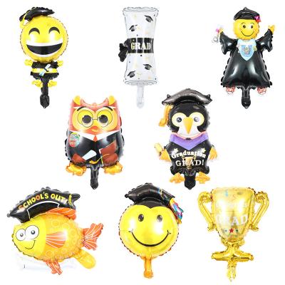 China Wholesale Dr. Cartoon Graduation Certificate Party Decoration Foil Balloons Yiwu Mini Small Happy Graduation Foil Balloon Party Decoration for sale