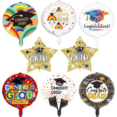 China Party Decoration 18Inch Graduation Foil Helium Doctor Hat Balloon Round Star Shape Congratulation Graduate Balloon Party Congratulation Decoration for sale