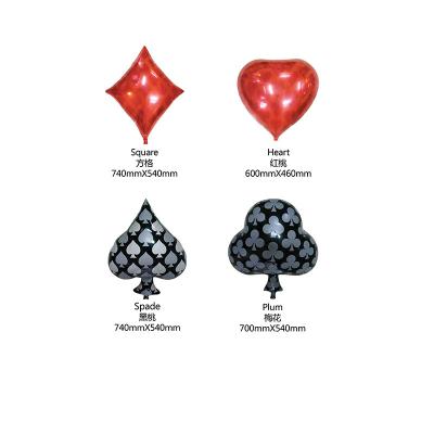 China Amazon Foil Poker Diamond Heart Club Spade Aluminum Foil Balloons Birthday Party Decorative Supplies New Wholesale for sale