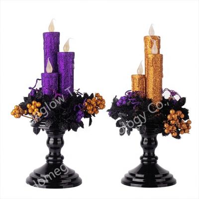 China Autumn & Battery Operated Halloween Decorations Halloween Decoration Led Candlestick Halloween LED Light Candlestick for sale