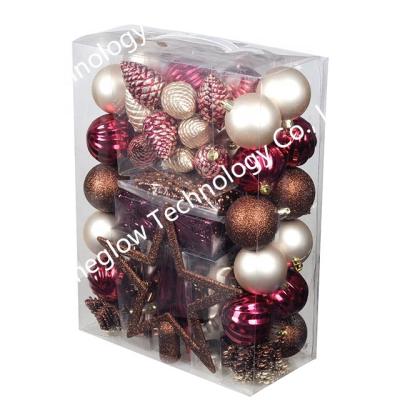 China Wholesale Plastic Christmas Decorations Ball Artificial Hanging Multicolor Plastic Balls Set Ornaments for sale