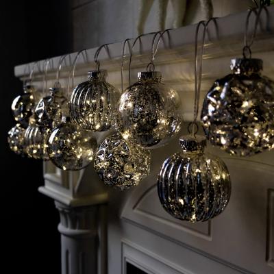 China Fashion Christmas Stocking Decoration For Mantel Lighted Cute Christmas Ball Decoration 10 Bulbs Ball String Light for sale