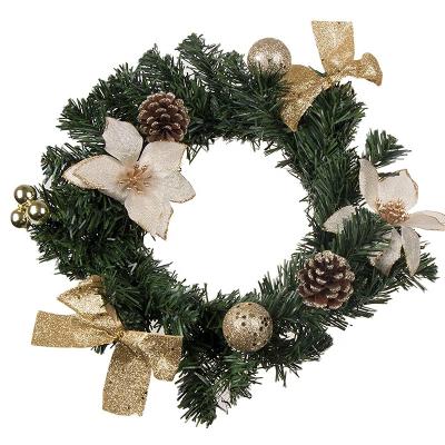 China Festival Home Decoration Natural Pine Cone Christmas Braids Artificial Pinecone Sunflower Garland Hangers For Doors for sale