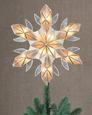 China Hot Sale Star Shape Decoration Christmas Tree Topper With LED Light Noel Angel Tree Topper Stunning for sale