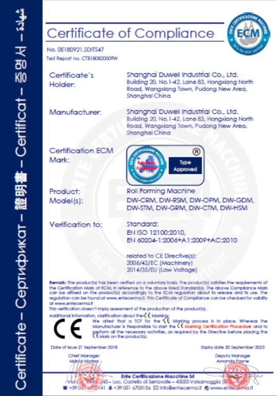 CE - Shanghai Duwell Industrial Co., Ltd.