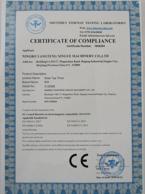 CE - Ningbo Yangteng Xingye Machinery Co., Ltd.