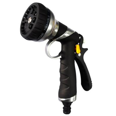 China Variable Spray Patterns 8-Pattern Metal Trigger Garden Water Gun Hose Pipe Nozzle for sale