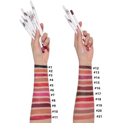 China Private Label Lip Liner Pencil 21 Colors High Tint Makeup Waterproof White Lip Liner Pencil for sale