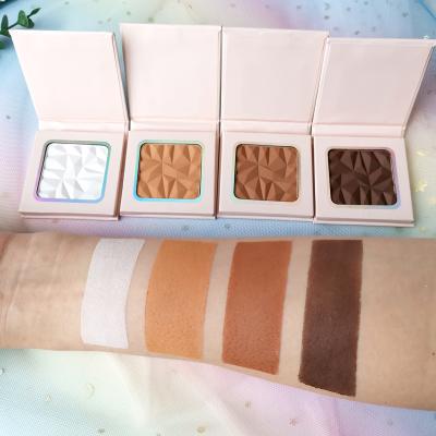 China High Quality 4 Color Face Bronzer Palette Waterproof Wholesale Cosmetic Contouring Makeup With Your Private Label for sale