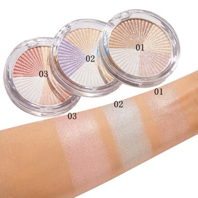 China Sunscreen 3 Color Highlighter Bar Powder Palette Shimmer Face Contour Pressed Powder for sale