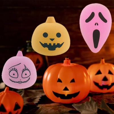 China Halloween Decoration Pumpkin Bat Free Polydrophlic Waterproof Latex Foam Blender Customized Logo Makeup Sponge for sale